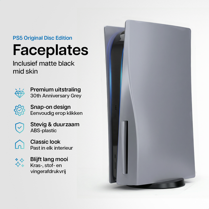 PlayStation 5 Faceplates Disc Edition 30th Anniversary Grey