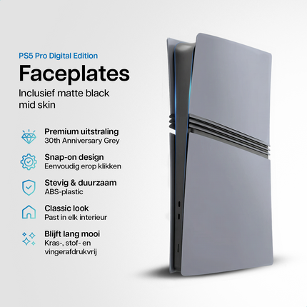 PlayStation 5 Pro Faceplates Digital Edition 30th Anniversary Grey