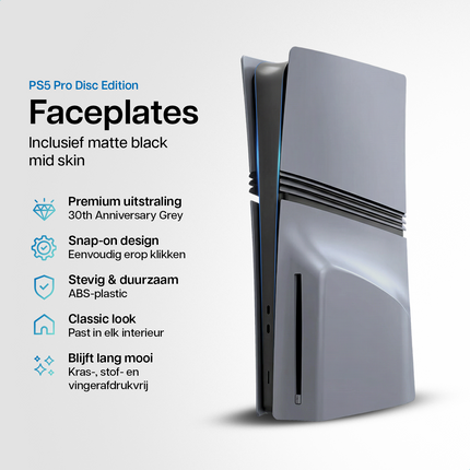 PlayStation 5 Pro Faceplates Disc Edition 30th Anniversary Grey