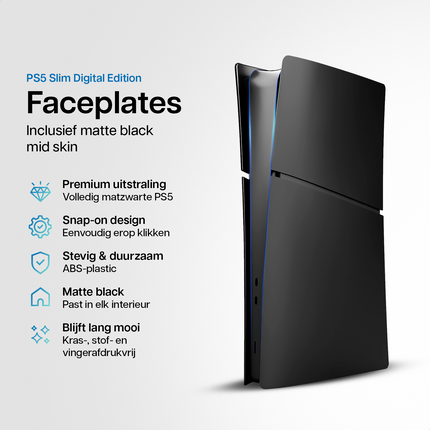 PlayStation 5 Slim Faceplates Digital Edition Black