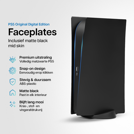 PlayStation 5 Original Faceplates Digital Edition Black
